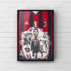Maglia Milan Shevchenko dipinta a mano & poster