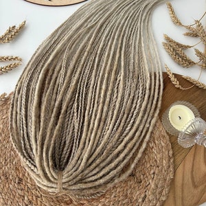 Mix different styles beige dreads and braids /viking style synthetic hair extension/Double ended/Single ended/Synthetic dreads