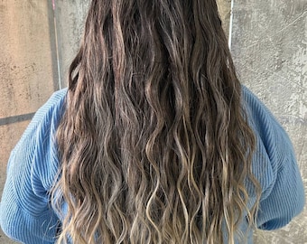 Rizos castaños beige / Rastas con puntas sueltas / Extensiones de cabello DE SE
