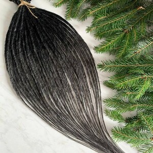 Synthetic dreadlocks.Dreads and braid/viking style synthetic hair extension/ full head dreadlocks set/mix of black/grey extension/DE & SE