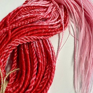 Synthetic dreadlocks.Dreads and braid/viking style synthetic hair extension/ full head dreadlocks set/mix of red/pink extension/DE & SE