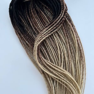 Black/brown dreads/Synthetic dreadlocks.Dreads and braid/viking style synthetic hair extension/ full head dreadlocks set/mix brown extension