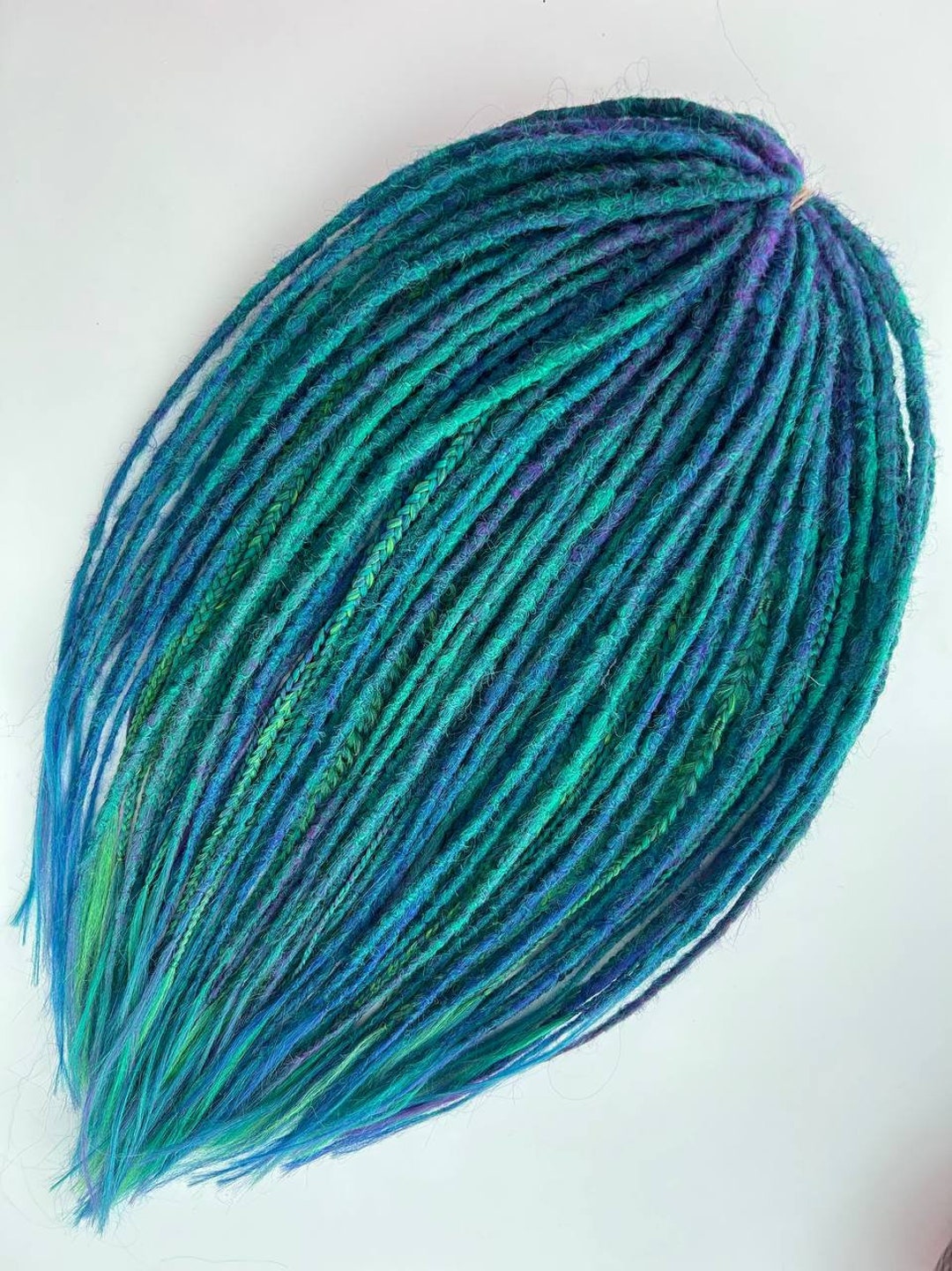 Green Blue Purple Crochet Dreadlocks / Dread Extensions / Double Ended ...