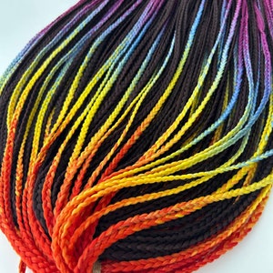 Rainbow braids/viking style synthetic hair extension/full head dreadlocks set/mix of blue/white extension/Double ended braids/SE braids