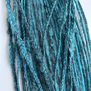 Mix braids blue and black/viking style synthetic hair extension/full head dreadlocks set/mix of blue extension/Handmade dread/DE & SE