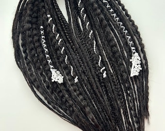 Black Dreadlocks Extension / Crochet Dreads / Double Ended DE SE Dreads Braids