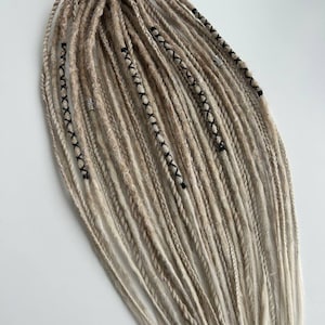 Mix different styles beige dreads and braids /viking style synthetic hair extension/Double ended/Single ended/Synthetic dreads