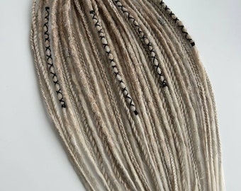 Blonde Beige Dreadlocks / Crochet Dreads / Full Head Extensions / Double Ended