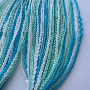 Mix braids blue and white/viking style synthetic hair extension/full head dreadlocks set/mix of blue/white extension
