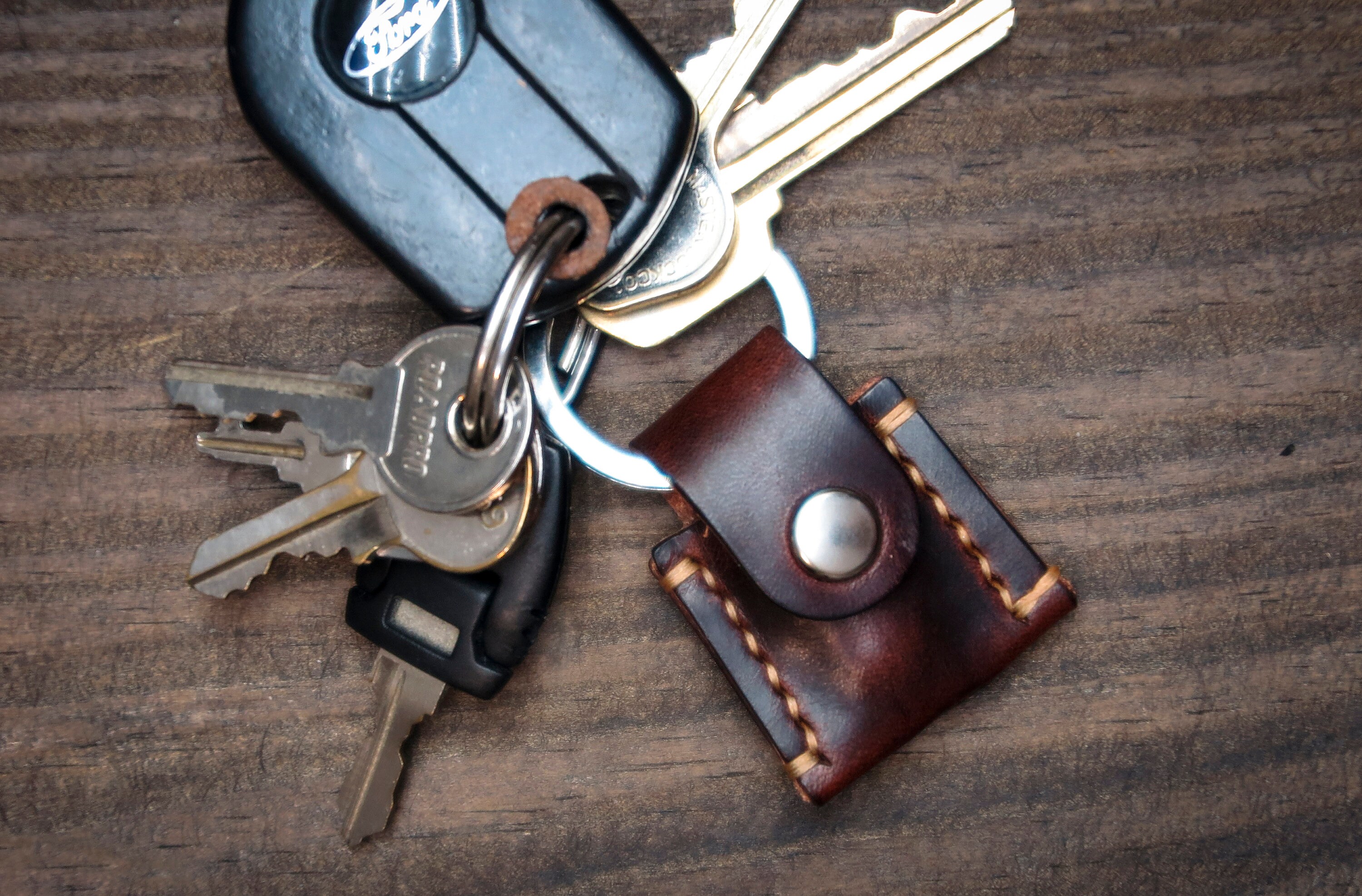 Leather Cash Stash Keychain Emergency Cash Holder Keybill Etsy