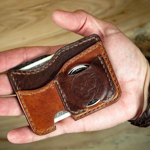 English Tan Leather Money Clip Wallet