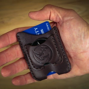 Monedero de cuero minimalista personalizado Erickson Challenge Coin Card Wallet, personalización disponible