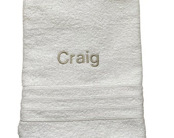 Personalised Embroidered Bath Hand Towel Any Name
