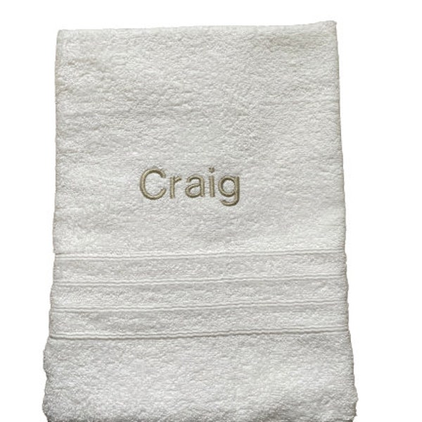 Personalised Embroidered Bath Hand Towel Any Name