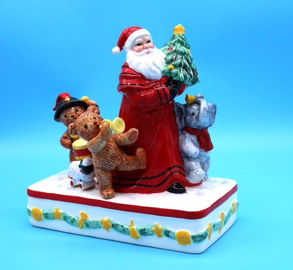 Vintage Santa Music Box, Schmid 1993 Christmas Music Box Gallery 2