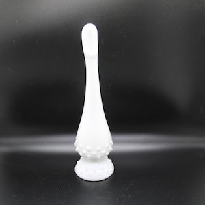 Vintage Fenton Vase, White Hobnail, Beautiful, Swung Bud Vase By Fenton, A 1950&#39;s Milky White Fenton Vase, Free Priority Shipping