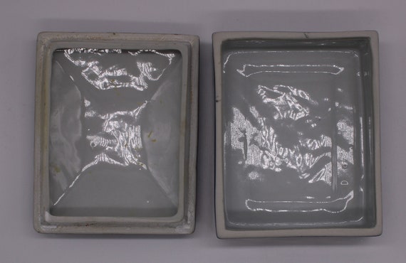 Vintage Porcelain Asian Vanity/Dresser Box, Lidde… - image 7