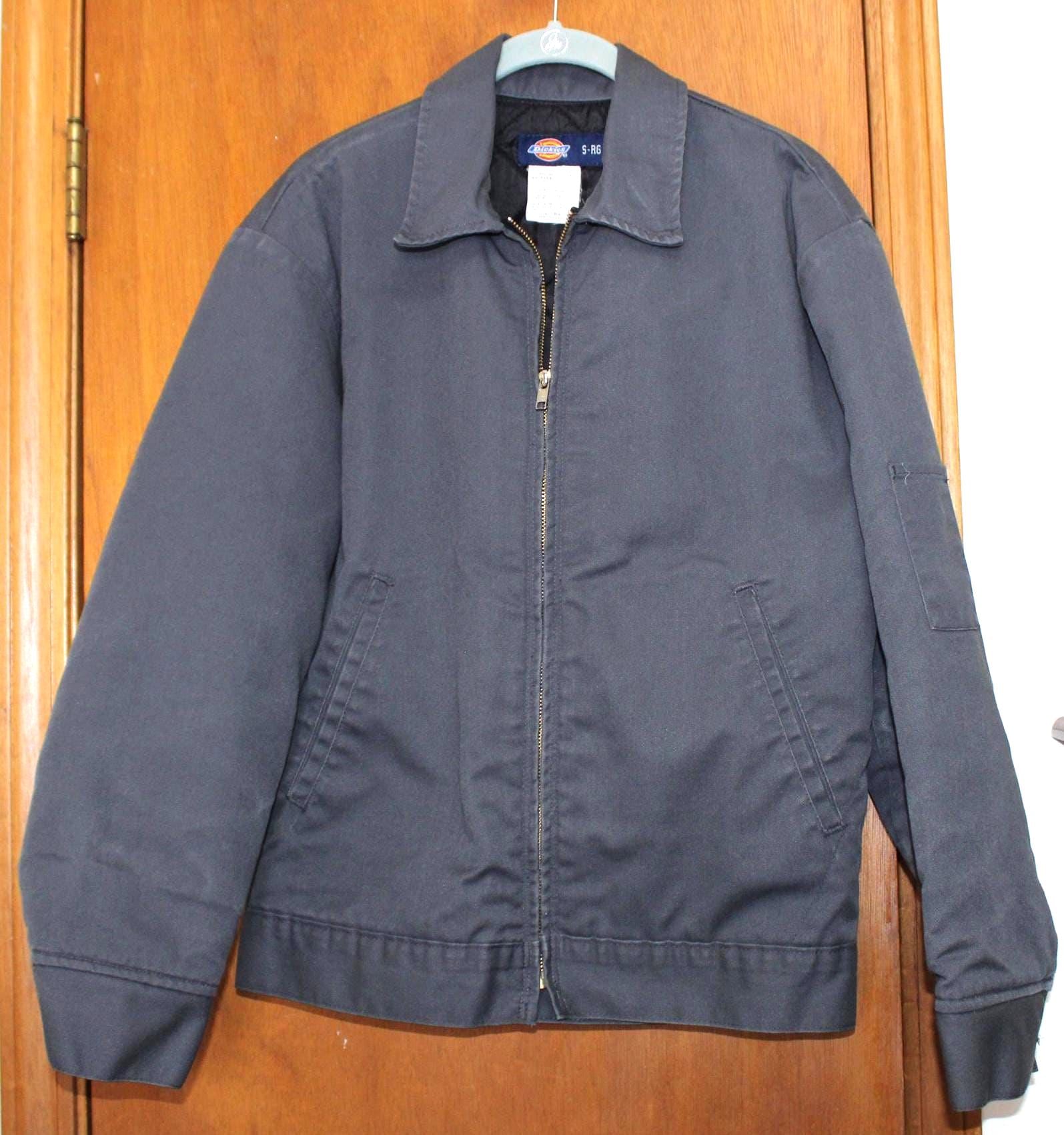 Vintage Dickies Lined Charcoal Gray Zippered Jacket, Sized Small 