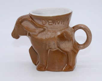 Vintage Frankoma 1979 Donkey Mug, 1979 Dem. Brown Donkey Political Mug, USA Pat. DG05739, Free Priority Shipping