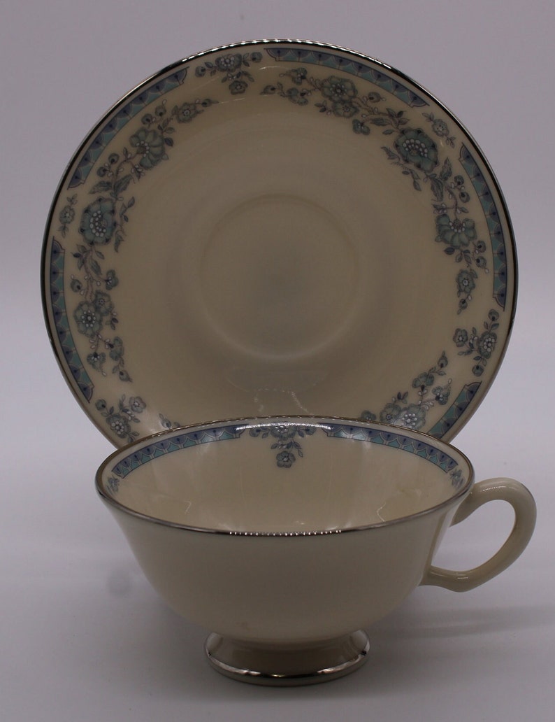 Vintage Lenox Tea Cup and Saucer fanciful Pattern Etsy