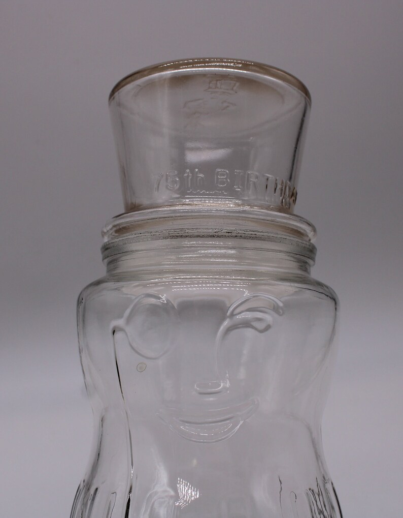 Vintage Planters Peanuts Jar, Mr. Peanut's 75th Birthday Jar