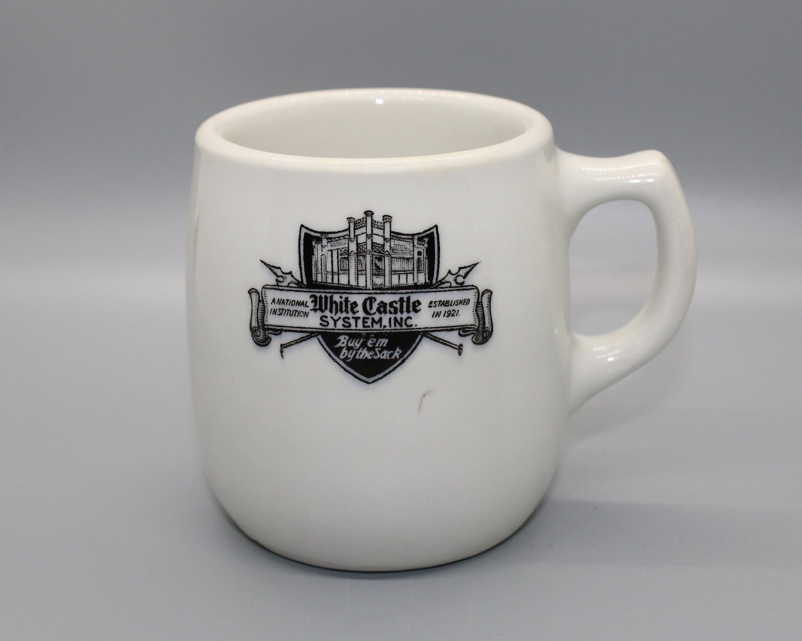 Vintage White Castle Coffee Mug with Ashtray Bottom 1940's Etsy