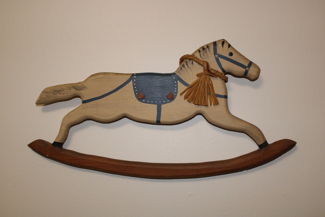 Vintage Horse Rocking Horse Wall Decor Hand Made Painted Etsy Australia