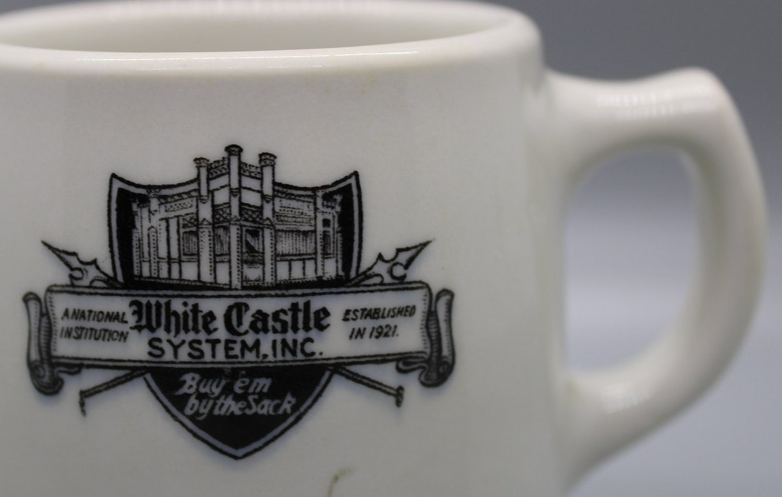 Vintage White Castle Coffee Mug with Ashtray Bottom 1940's Etsy