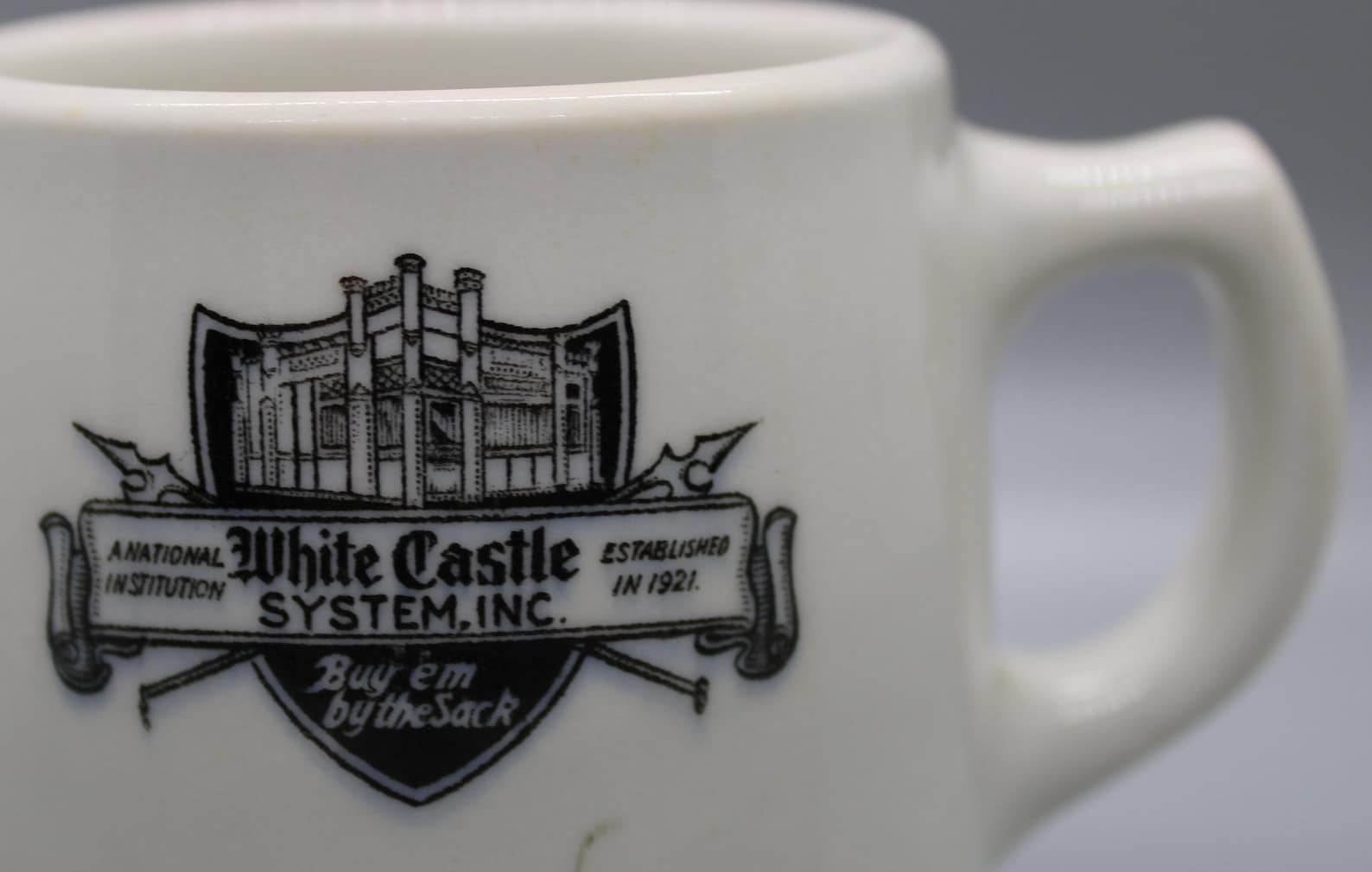 Vintage White Castle Coffee Mug with Ashtray Bottom 1940's Etsy