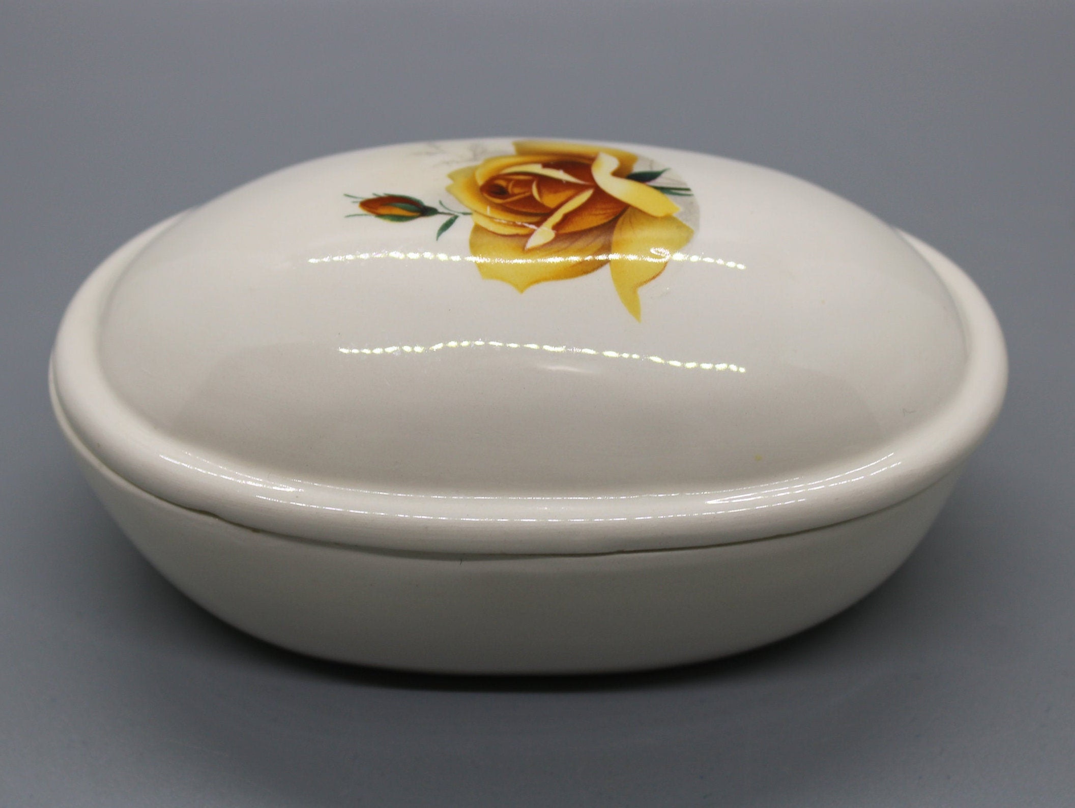 Vintage Dresser Box Duncan Enterprises 1976 Ceramic Yellow Etsy UK