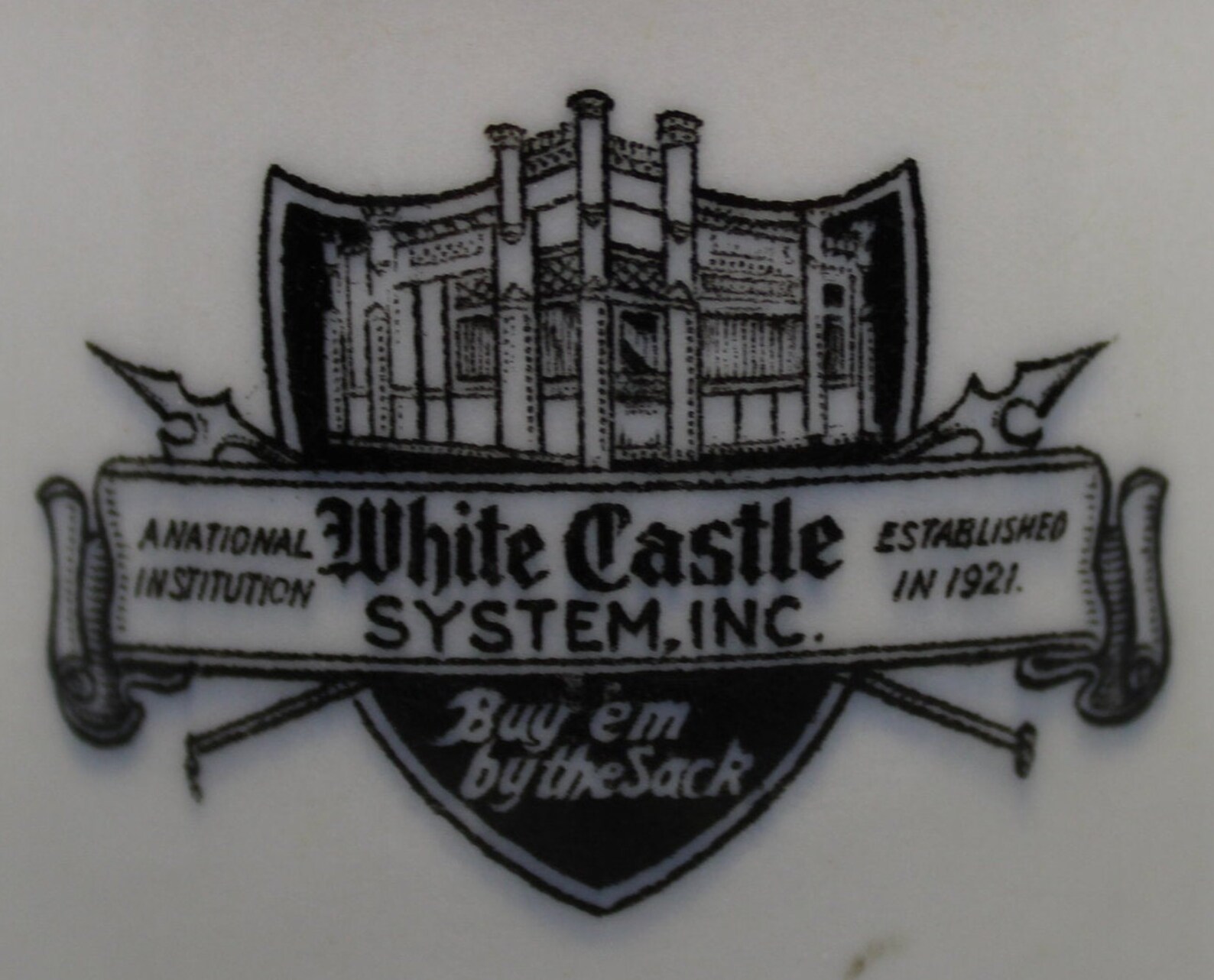 Vintage White Castle Coffee Mug with Ashtray Bottom 1940's Etsy