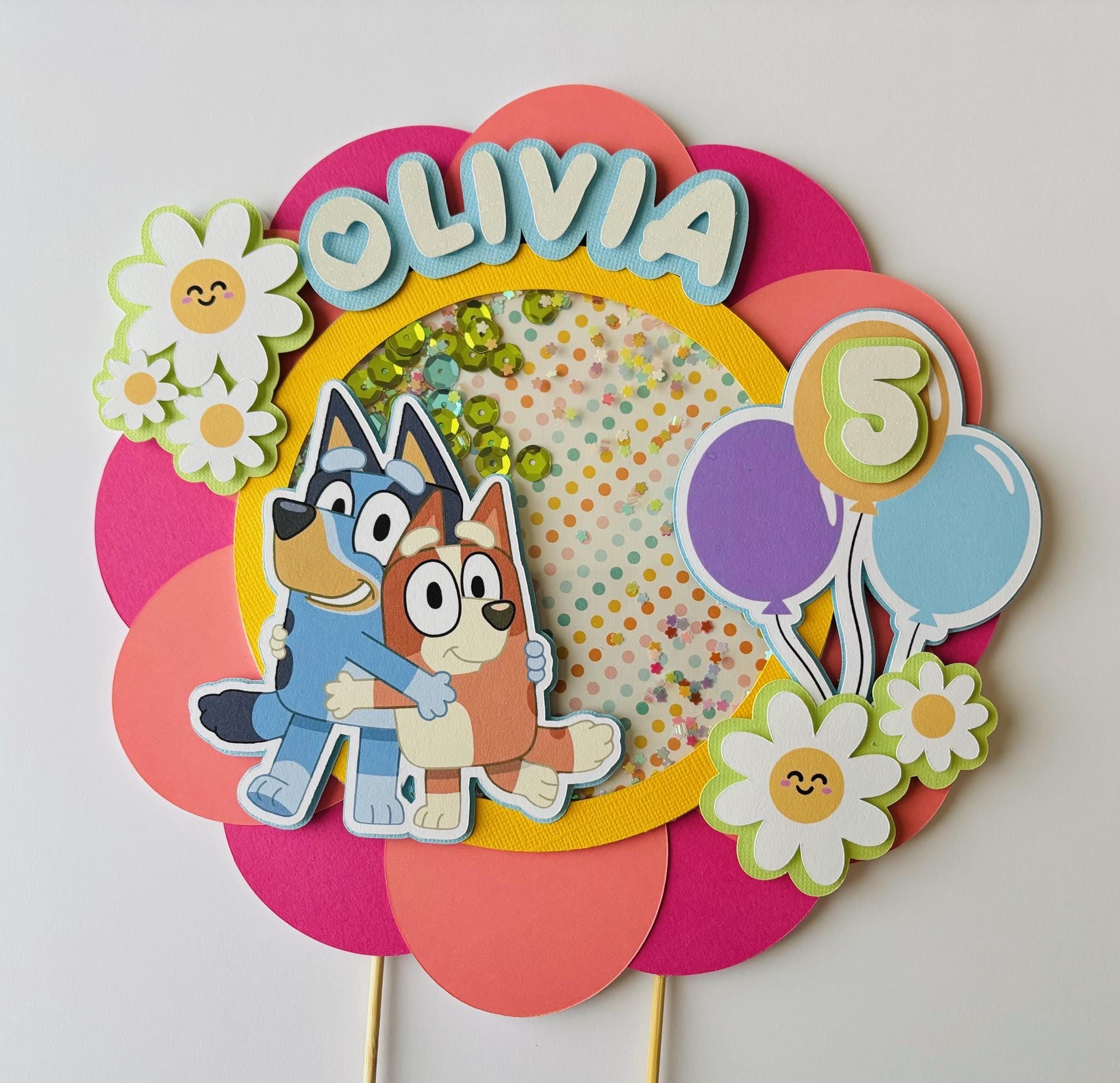 3D Shaker Bluey Cake Topper