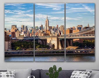 Manhattan bridge Wall art canvas Bridge wall décor New York skyline New York wall decor New York poster Brooklyn art prints New York street