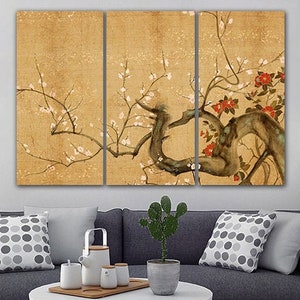 Japan canvas Modern decor Flower wall art Sakura décor Japanese art Cherry blossom print Japanese style Japan gift Pink wall décor