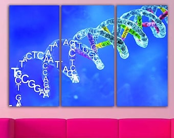 Dna canvas Modern print Science wall art Medical anatomy Genetic wall décor DNA art Anatomy print Medical gift Dna research Medical wall art