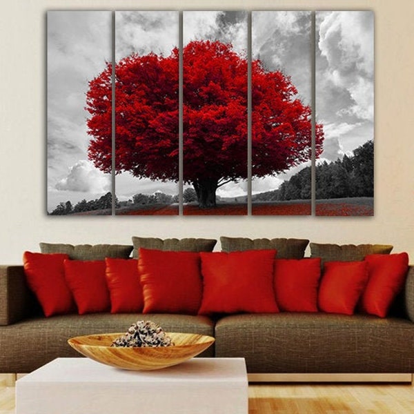 Black White Red Art Etsy
