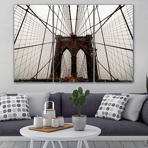 Brooklyn Bridge canvas New York wall art Brooklyn canvas art Bridge Black White Travel wall art New York Art Architecture city Bridge art