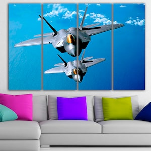 F22 raptor Samolot płótno Eskadra myśliwska Samoloty artystyczne wydruki Samolot myśliwski plakat Samolot obraz Samolot Lotnictwo wojskowe Samolot na prezent