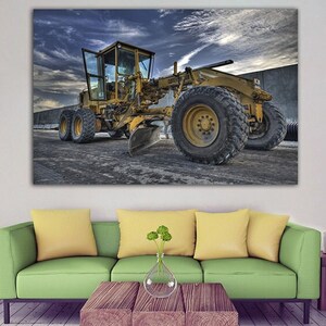 Road Grader canvas Heavy Equipment art Construction Prints Boys Room Wall Art Road Grader Wall Art Motor Print Contractor Gift Grader Poster