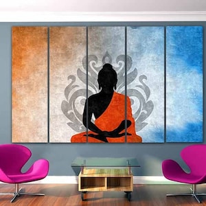 Yoga canvas Modern wall decor Meditation print Zen home art Yin and yang Spiritual poster Buddha artwork Yoga art prints Gift buddha art