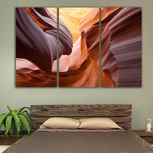 Antelope Canyon Wall art canvas Nature wall decor Arizona print Cave décor American art Canyon poster Landscape art Red stone artwork