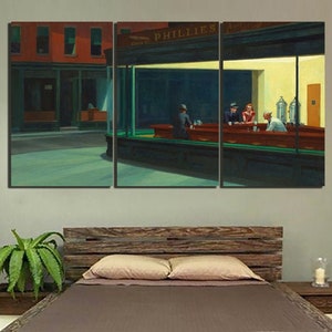 Nighthawks Leinwand Edward Hopper Malerei Druck Hopper Reproduktion bereit, Edward Hopper Kunst Geschenk für Künstler Nighthawks Wandkunst hängen