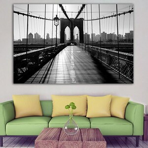 Brooklyn Bridge New York canvas Manhattan décor NY city print Skyline home decor Cityscape gift  Empire state building Rockefeller center
