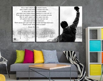 Print on canvas Ready to hang Rocky Balboa Quote sport canvas Motivational wall art Sport decor Gym décor Prints for home Inspirational art