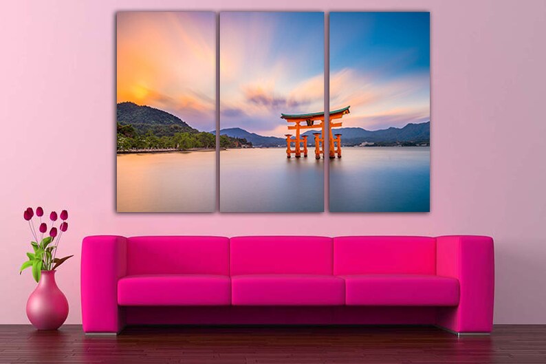 Torii Japan Canvas Miyajima Japan Wall Décor Itsukushima Etsy