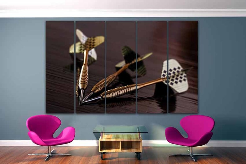 Darts Canvas Game Wall Decor Target Wall Art Dart Print Game Etsy