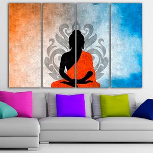 Yoga Canvas Modern Wall Decor Meditation Print Zen Home Art Yin and ...