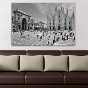 Milano canvas Cathedral print Italy wall print Cityscape decor City square Italy décor Travel art Tourism decor Milano city art Gift travel image 7