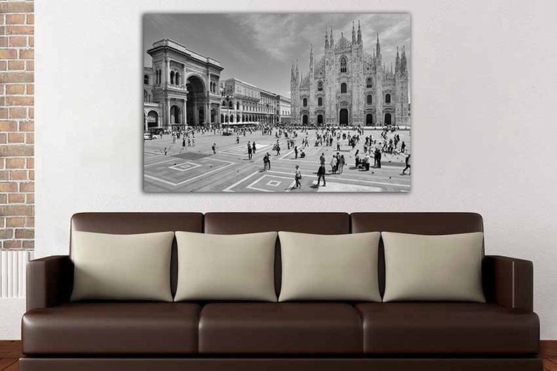 Milano canvas Cathedral print Italy wall print Cityscape decor City square Italy décor Travel art Tourism decor Milano city art Gift travel image 7