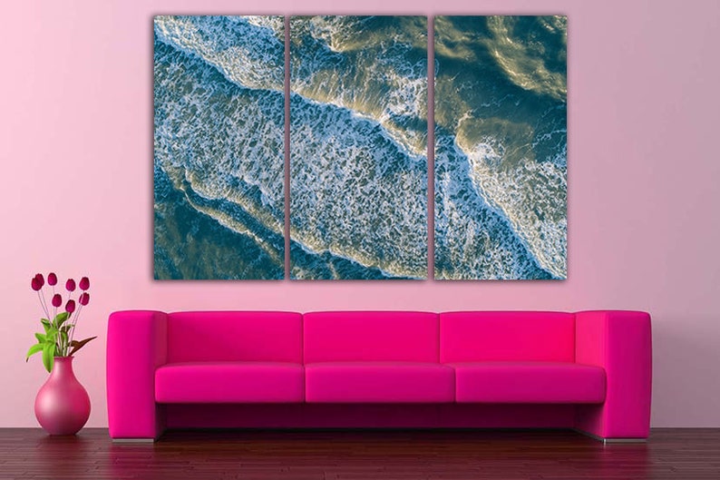 Sea Canvas Set Beach Art Print Nature Wall Decor Sea Wave Etsy